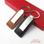 Porte-clé en cuir publicitaire élégant et pratique
