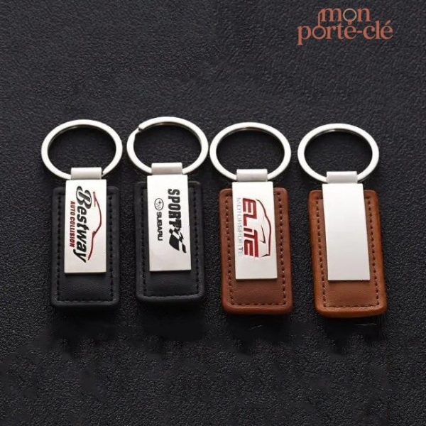 Porte-clé en cuir sobre pour événements professionnels