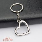 Porte-clé cœur en métal élégant et durable