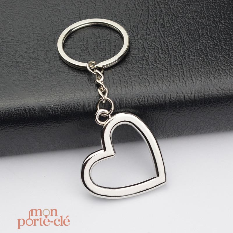 Porte-clé cœur en métal élégant et durable