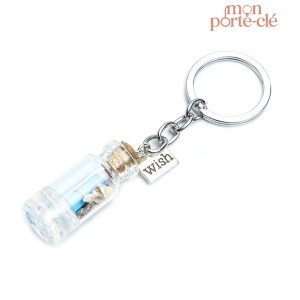 Porte-Clé Fiole original en verre décoratif