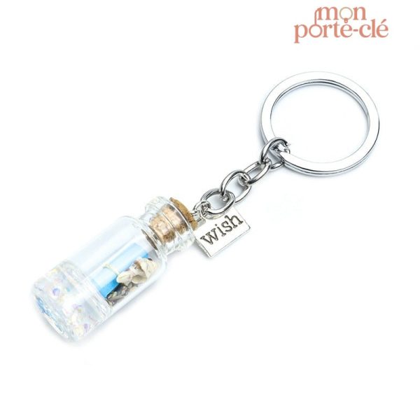 Porte-Clé Fiole original en verre décoratif