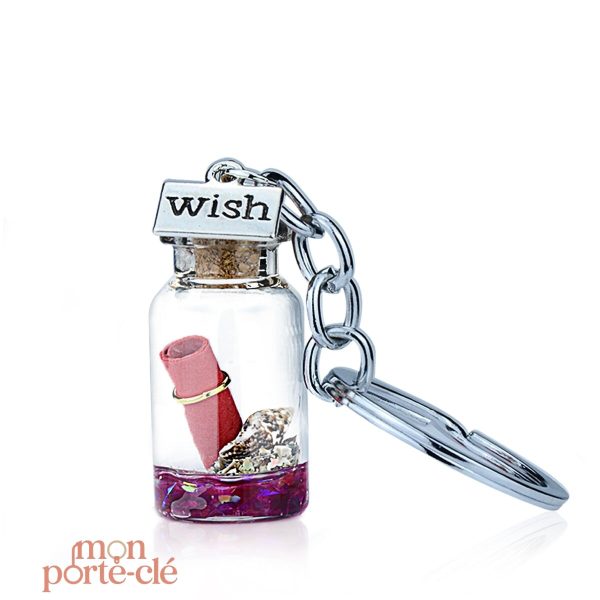 Porte-Clé original en verre avec bouchon