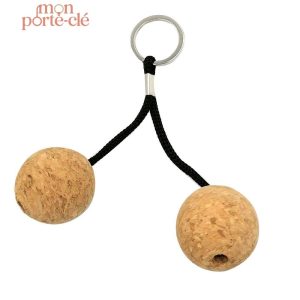 Porte-clé flottant aux boules de liège colorées et légères