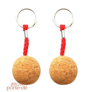 Porte-clé flottant en liège, design sphérique élégant