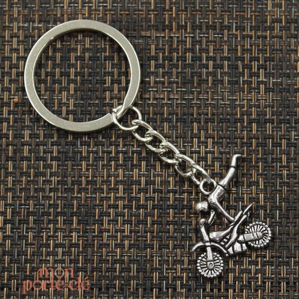 Porte-clé FMX avec motif Superman pour passionnés de moto