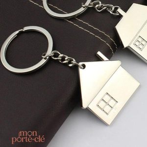 Porte-clé Maison minimaliste avec accroche pratique