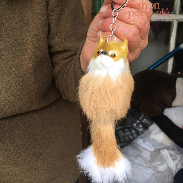 Porte-Clé en peluche renard tendance