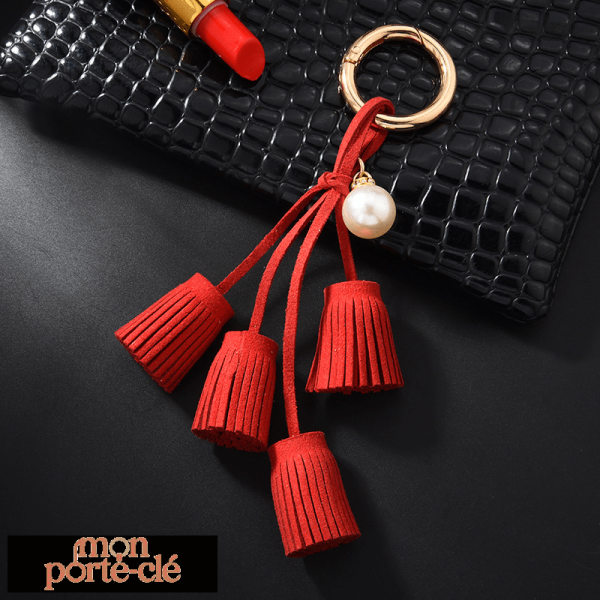Porte-clé frange classique en cuir