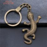 Porte-clé Gecko en métal coloré, porte-clé animal