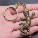 Porte-clé en forme de lézard, design original et amusant