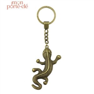 Porte-clé animalier, charmant gecko pour vos clés
