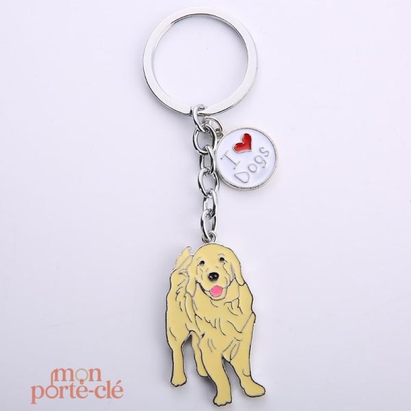 Porte-clé chien Golden Retriever, accessoire tendance