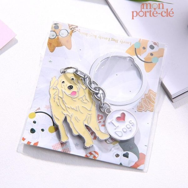 Porte-clé Golden Retriever, cadeau pour amoureux des chiens