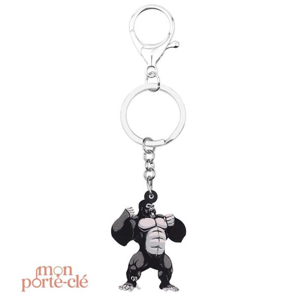 Porte-clé gorille stylé, parfait pour une touche ludique