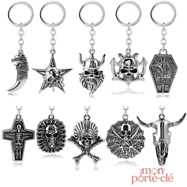Porte-clé original avec design de crâne