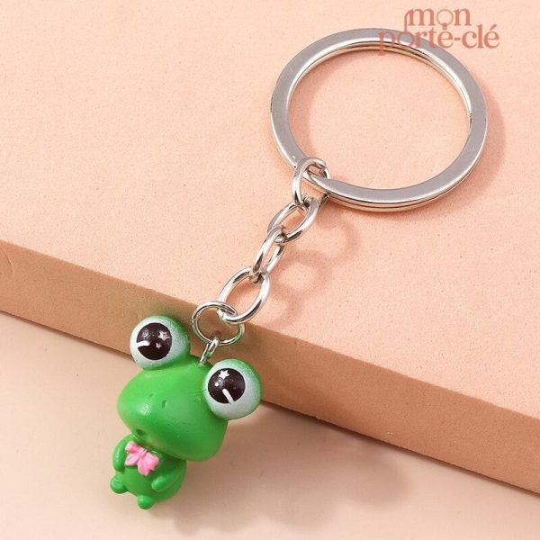 Porte-clé grenouille mignon en forme d'animal