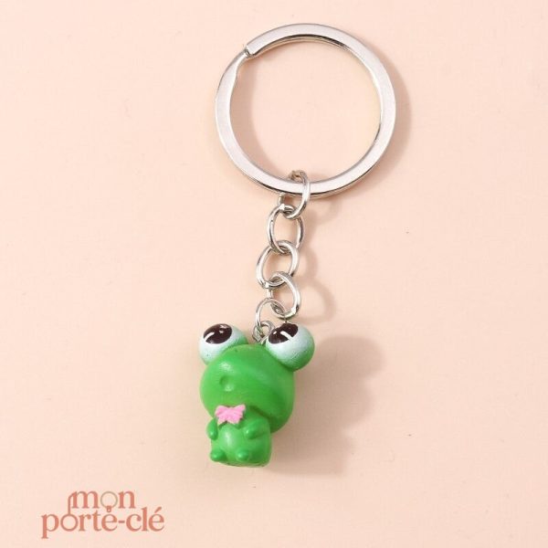 Porte-clé en forme de grenouille, design amusant et unique
