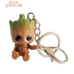 Porte-clé en résine représentant le personnage de Groot