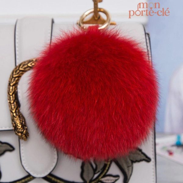 Porte-Clé en pompon doux et coloré