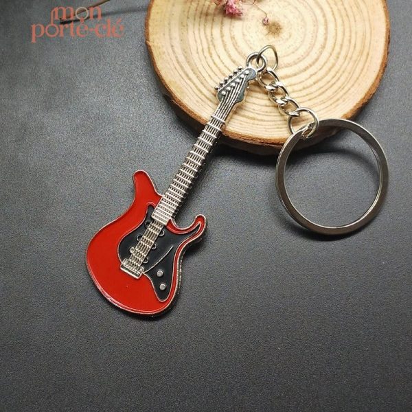 Porte-clé original en forme de guitare pour musiciens