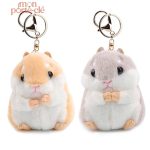 Porte-clé en peluche, hamster dans un design adorable et coloré