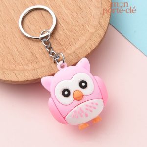 Porte-clé chouette rose, décoration pratique et originale