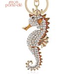 Porte-clé animal en forme d'hippocampe coloré