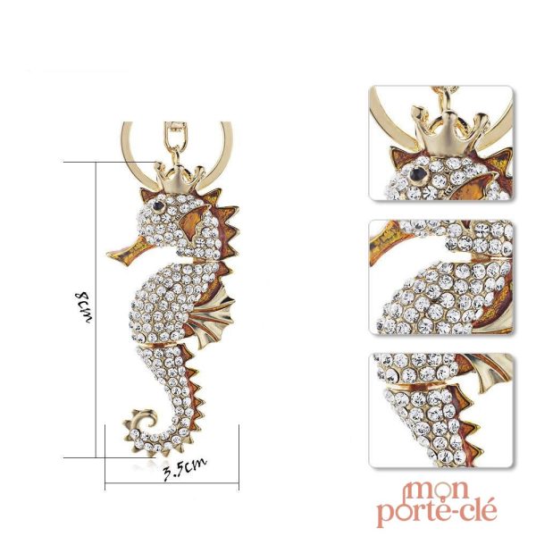 Hippocampe porte-clé, accessoire amusant et unique