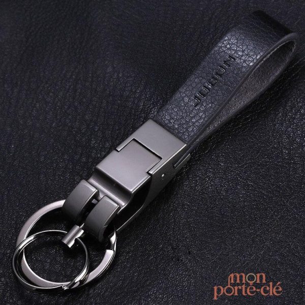 Porte-clé homme cuir luxe, finition haut de gamme