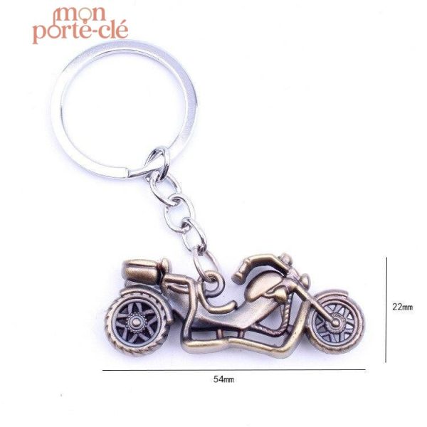Porte-clé design rustique pour passionnés de moto