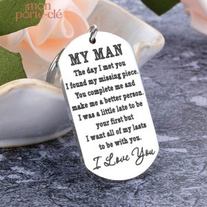 Porte-clé homme Saint Valentin élégant et moderne