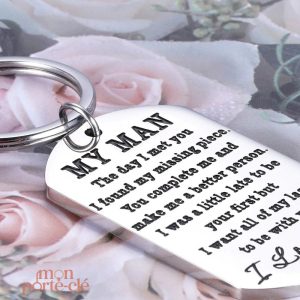 Porte-clé décoratif pour homme, cadeau Saint Valentin