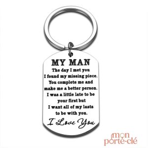 Porte-clé tendance pour homme, symbole d'amour