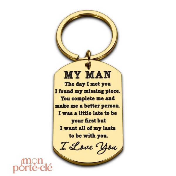 Porte-clé romantique pour homme, parfait pour offrir