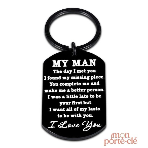 Porte-clé personnalisé pour homme, idée cadeau Saint Valentin