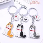 Porte-clé Husky en métal stylisé pour les amoureux des chiens