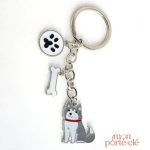 Porte-clé représentant un husky, accessoire tendance pour les fans