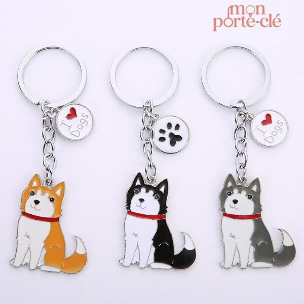 Porte-clé chien stylisé, ajout unique à votre collection d'accessoires