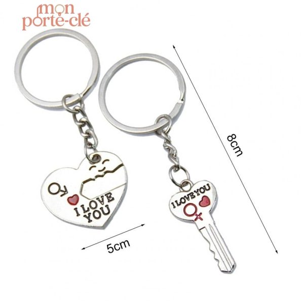 Porte-clé couple, parfait pour déclarer son amour