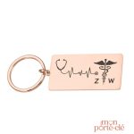Porte-Clé Infirmière avec Gravure Personnalisée