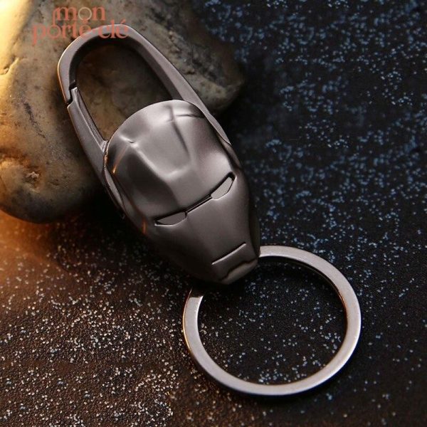 Porte-clé homme en acier Black Iron Man