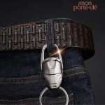 Porte-clé stylé pour homme, motif Iron Man en acier