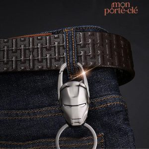 Porte-clé stylé pour homme, motif Iron Man en acier