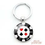 Porte-clé en forme de jeton de casino coloré