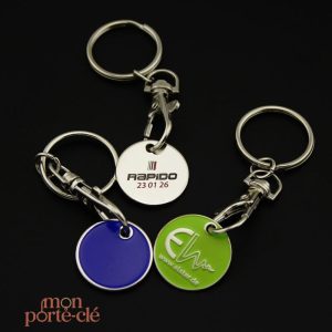 Porte-Clé Publicitaire avec jeton de caddie intégré
