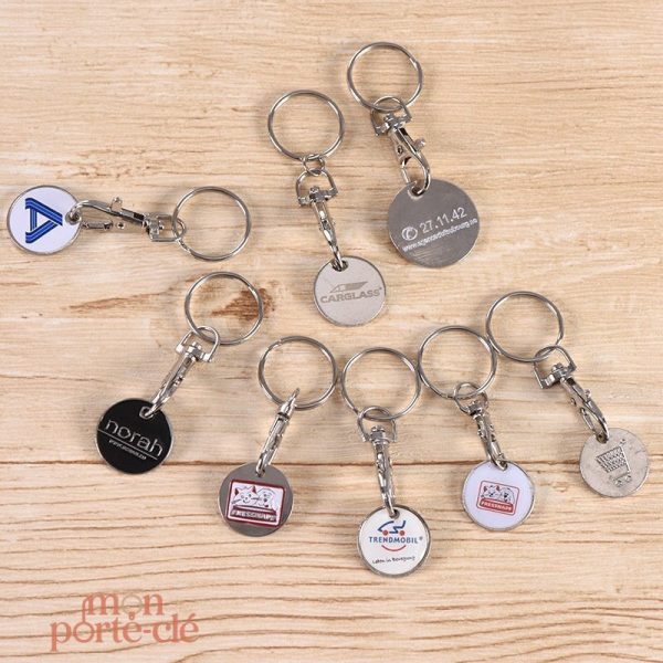 Jeton de caddie en porte-clé, idéal pour les promotions