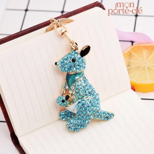 Porte-Clé Kangourou en style cartoon, idéal comme cadeau