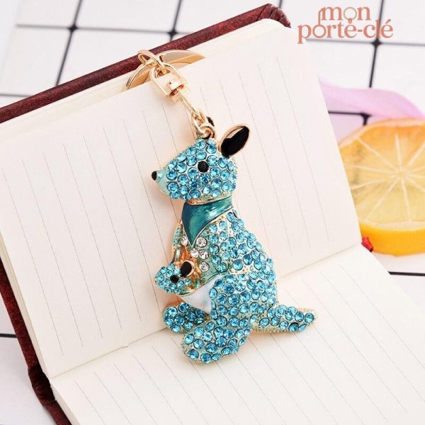 Porte-Clé Kangourou en style cartoon, idéal comme cadeau