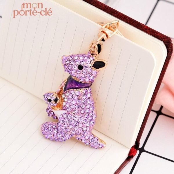 Porte-Clé kangourou en métal, accessoire tendance